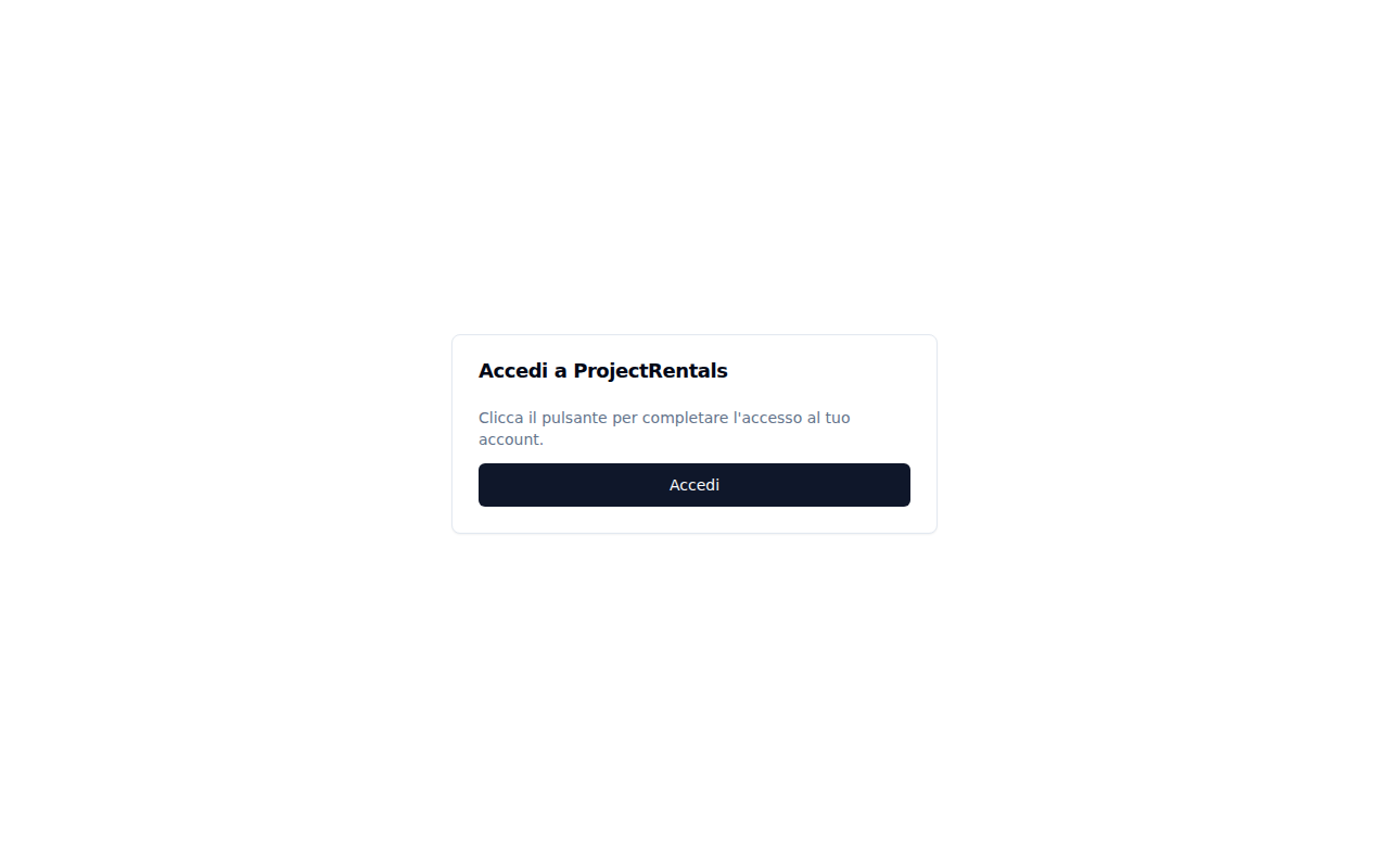 La pagina di accesso con il pulsante Accedi